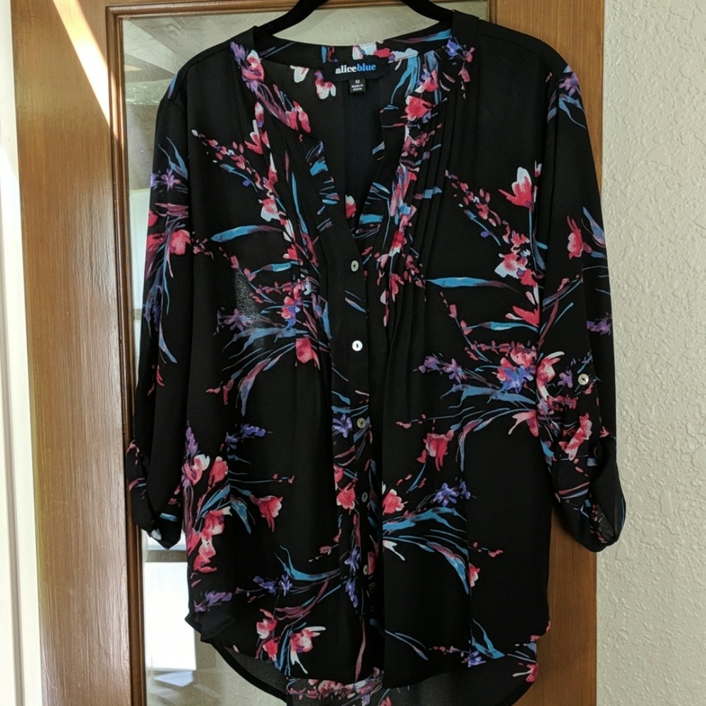 Alice Blue black & floral blouse